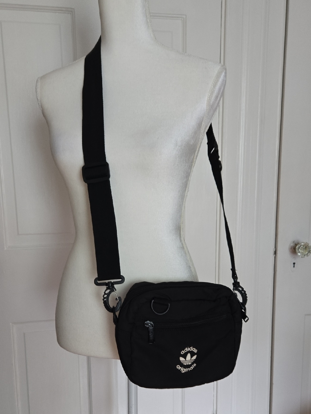 Adidas Black Crossbody Shoulder Bag with Adjustable Strap